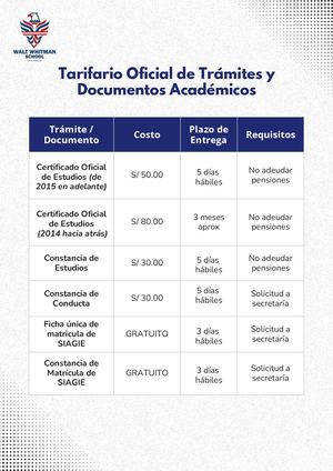 Tarifario De Documentos Wws