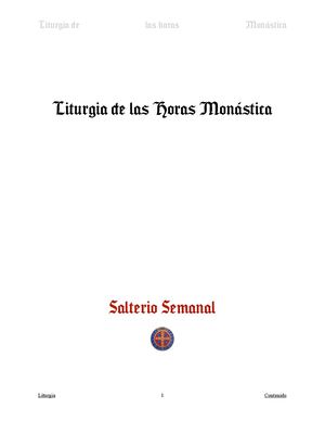 Liturgia De Las Horas Monástica Martes