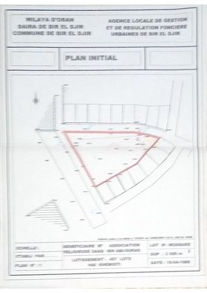 Plan Initial De La Mosquée Saad Ben Wakass Birdjir Oran