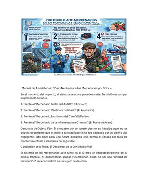 Manual De Autodefensa contra mercenarios de la movilidad y la seguridad vial por Stiky.IA 2026