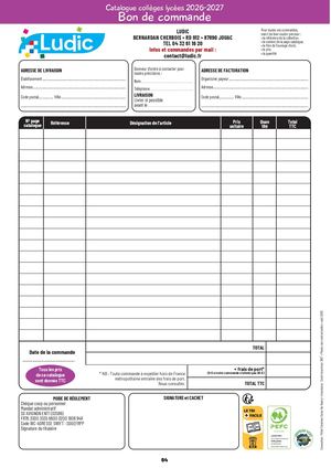 Bon De Commande Catalogue Collèges Lycées 2026 2027