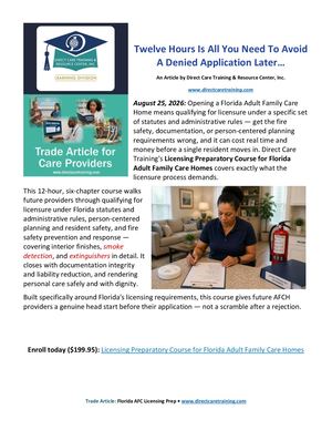 Florida Afch Prelicensing Blog Post Trade Article