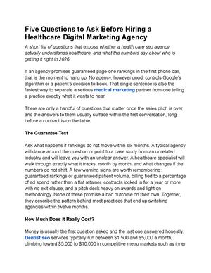 Five Questions Worth Asking Before You Hire A Healthcare Digital Marketing Agency