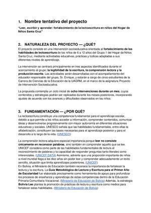 Proyecto De Intervención Socioeducativa