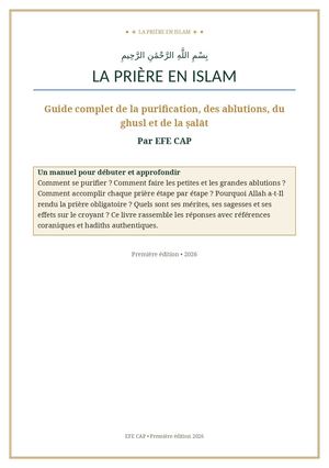 La Priere En Islam Guide Complet Efe Cap