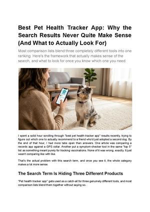 Best Pet Health Tracker App Why The Search Results Never Quite Make Sense (And What To Actually Look For)