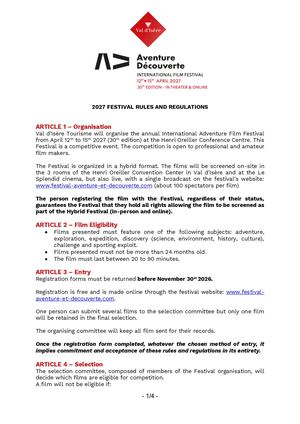 2027 Festival Rules And Regulations
