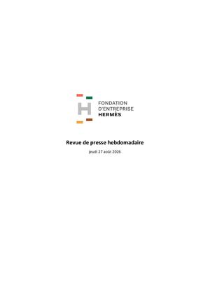 REVUE DE PRESSE - 24.07 - 27.08