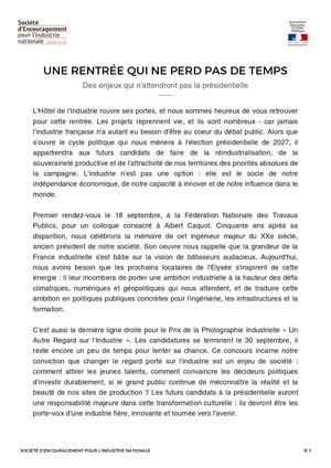 Septembre 2026 - Une Rentrée Qui Ne Perd Pas De Temps