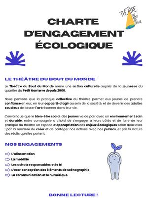 Charte D'engagement écologique