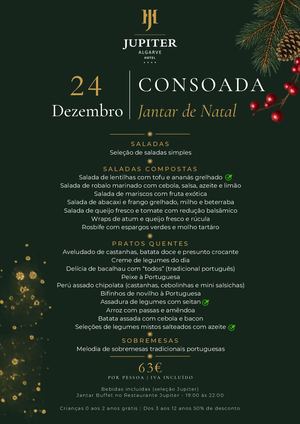 Menu Consoada de Natal | Jupiter Algarve Hotel