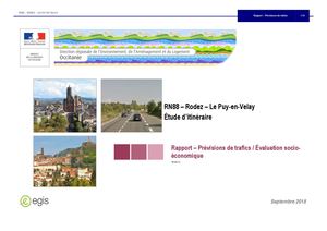 RN88 – Rodez – Le Puy-en-Velay / Étude d’itinéraire / Rapport – Prévisions de trafics / Évaluation socio-économique / Version 2