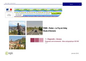 RN88 – Rodez – Le Puy-en-Velay / Étude d’itinéraire / 1 – Diagnostic – Annexe / Diagnostic environnemental - Atlas cartographique 1/25 000 / Version 1