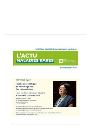 L'actu Maladies Rares N12 Lettre De La Plateforme D'expertise Maladies Rares Paris Nord Décembre 2025