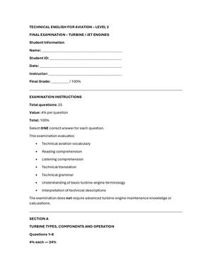 Technical English For Aviation Exam #3