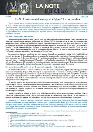 LA NOTE DU N°CESA 634 Le F 35, Instrument D’ancrage Stratégique Le Cas Saoudien