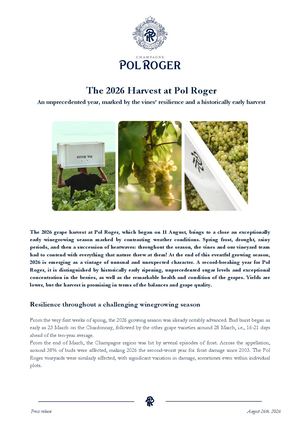 Harvest Pol Roger 2026 - Press Release