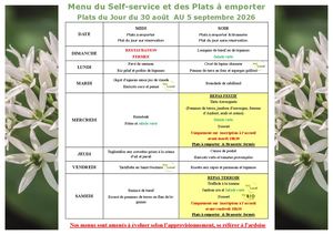 Menu Semaine 36