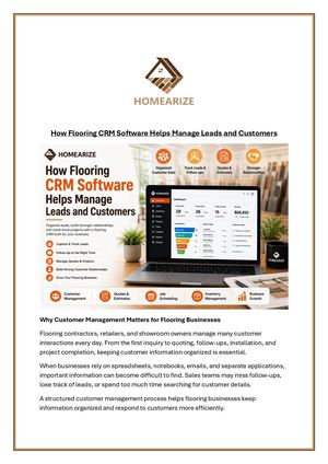 How Flooring CRM Software Helps Manage Leads And Customers