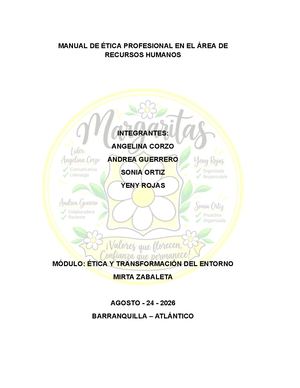 Manual De ÉTica Profesional En El Area De Recursos Humanos (1) Docx