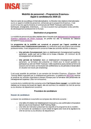 Appel à Candidatures Mobilité De Personnel 2026 (2)