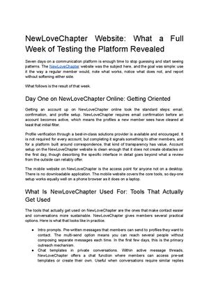 NewLoveChapter Website: What a Week of Testing Revealed
