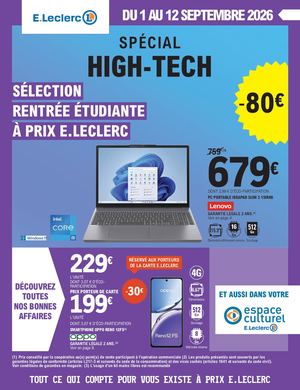 Catalogue High-Tech Rentrée des étudiants E.Leclerc Saint-Médard