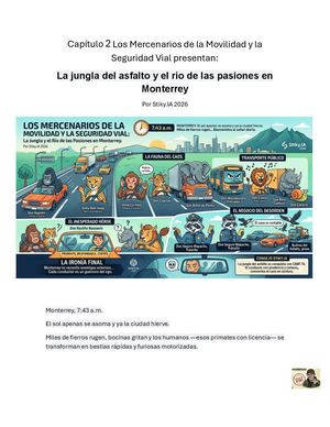 Capitulo 2 Los Mercenarios De Movilidad Y La Seguridad Vial, Presentan La Jungla De Asfalto Y El Río De Las Pasiones En Monterrey Por Stiky Ia 2026