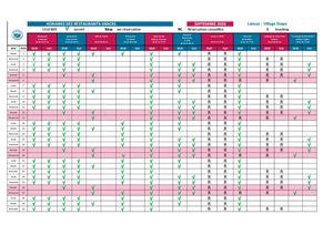 Planning restaurants Village Etape Septembre 2026