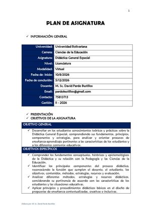 Plan De Asignatura Didácta Gral