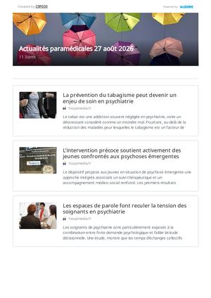 Actualités Paramédicales 27 Août 2026