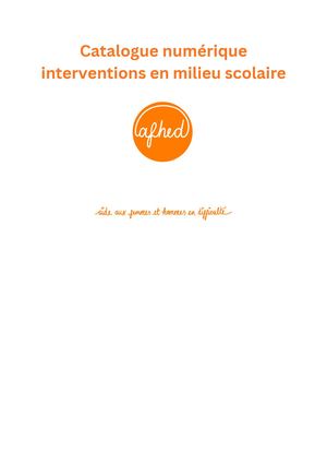 Catalogue interventions scolaires