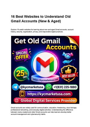 16 Best Websites To Understand Old Gmail Accounts (New & Aged) (Pdf)