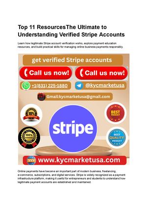 Top 11 Resources The Ultimate To Understanding Verified Stripe Accounts (Pdf)