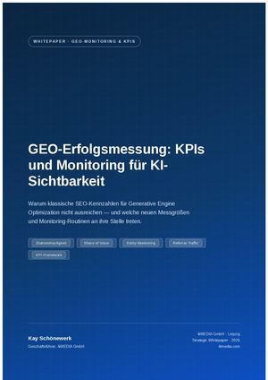 GEO-Erfolg messen: KPIs und Monitoring für KI-Sichtbarkeit | Kay Schönewerk, 4iMEDIA