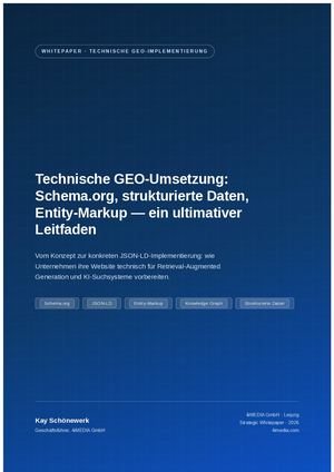 Technische GEO-Umsetzung: Schema.org, JSON-LD und Entity-Markup | Kay Schönewerk, 4iMEDIA