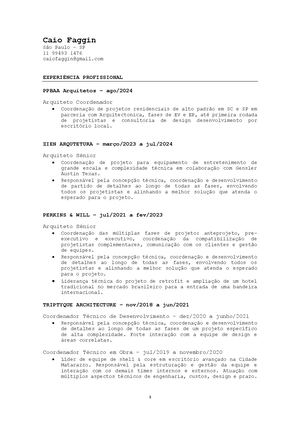 Caio Faggin Cv 2026