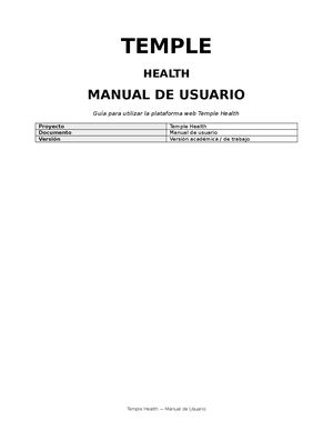 Manual De Usuario Temple Health