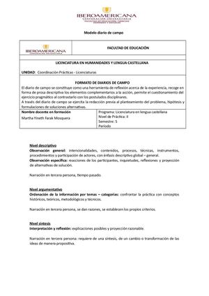 Martha Diario De Campo Terminado