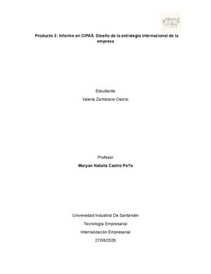 Producto 3 De Internilización Empresarial
