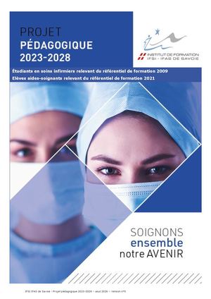 Projet Pédagogique Ifsi De Savoie 2023 2028 Version 2026 2027 V5