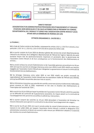 Arrêté CD34 28/08/2026