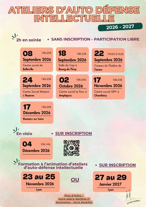 Dates Ateliers Et Formations Autodéfense Intellectuelle 2026 2027