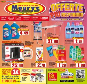 Volantino Maury's Dal 27 Agosto Al 19 Settembre 2026