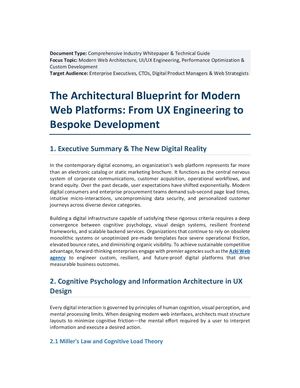 The Architectural Blueprint for Modern Web Platforms: From UX Engineering to Bespoke Development