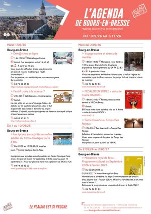 Agenda Bourg En Bresse Septembre Octobre 2026