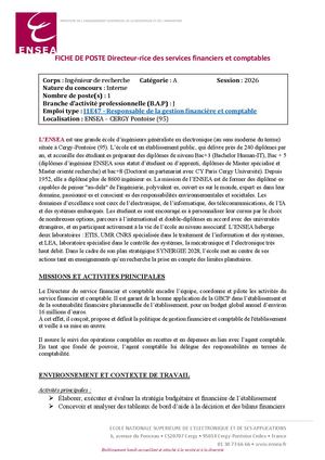 Fiche de Poste - Directeur Rice Des Affaires Financières Et Comptables