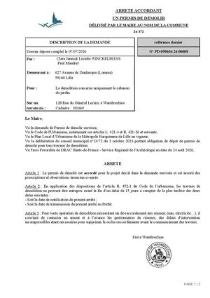 Arrêté 26 372 128 Rue Du Général Leclerc