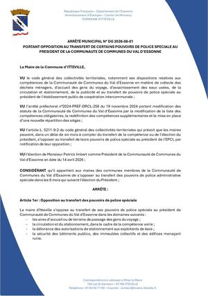 DG 2026 08 01 Opposition Transfert Certains Pouvoirs De Police Au Président De La Ccve (1)