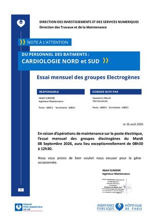 Essai Ge Exceptionnel Cardiologie Nord Et Sud Mardi 08 09 2026